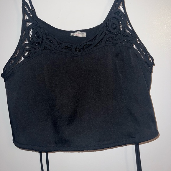 Free people dainty black satin top size XS - Picture 4 of 9